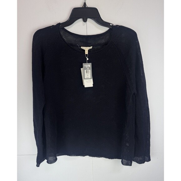 Eileen Fisher Fine Gauge Linen Mesh Scoop Neck Raglan Sleeve Top Size: PM - Picture 1 of 10